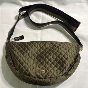 Victoria's Secret Green Quilted Crossbody Bag